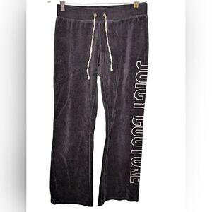 Juicy Couture Side Monogram Draw String Waist Velour Sweatpants Size Small